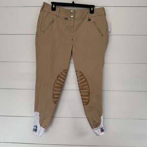 Equine Couture Women’s 34 Tan Beatta Britches Horse Riding pants New